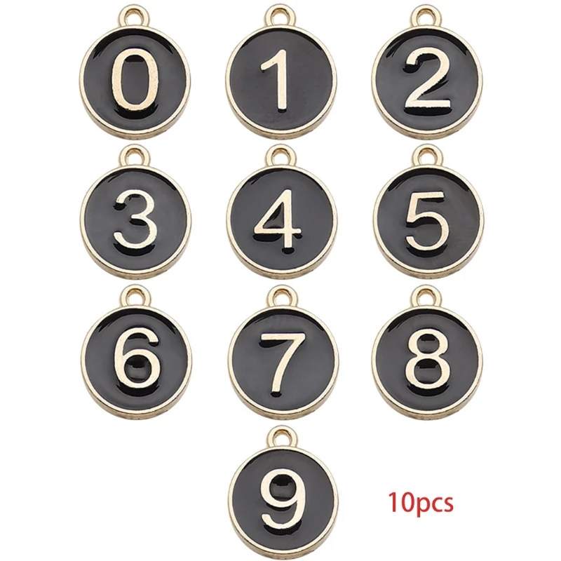 

Двусторонняя эмалированная подвеска в виде цифр с арабскими цифрами 0-9 дюймов для рукоделия, браслета, ожерелья, изготовления ювелирных изд...