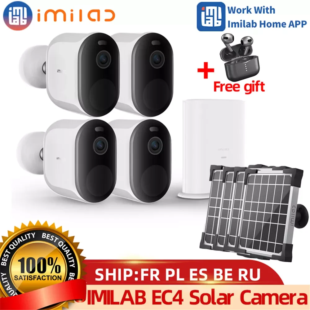

IMILAB EC4 Solar Surveillance Camera Kit Outdoor Wifi 4MP IP Smart Home Wireless CCTV Video Webcam IP66 Waterproof Battery Cam