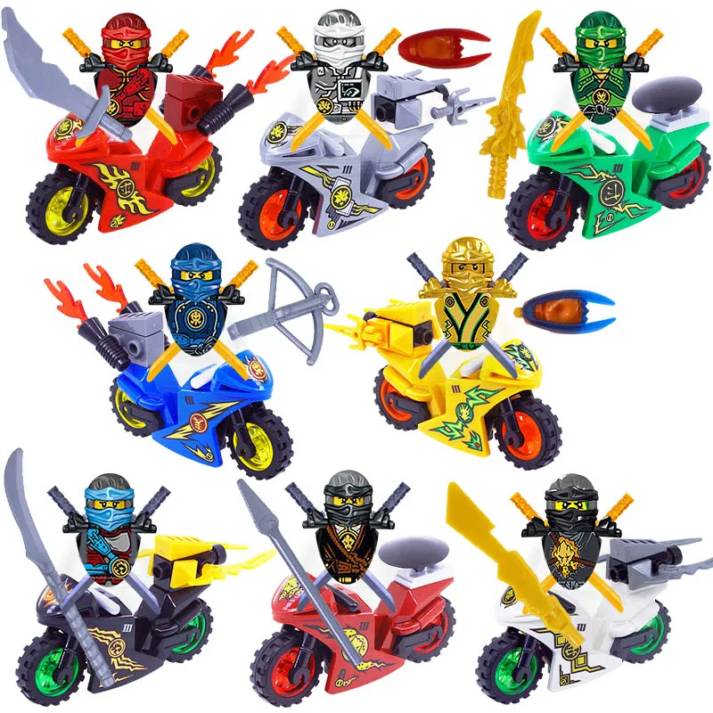 Набор миниатюрных кукол ниндзя экшн-фигурки игрушки для мотоцикла Кай Джей Джейн