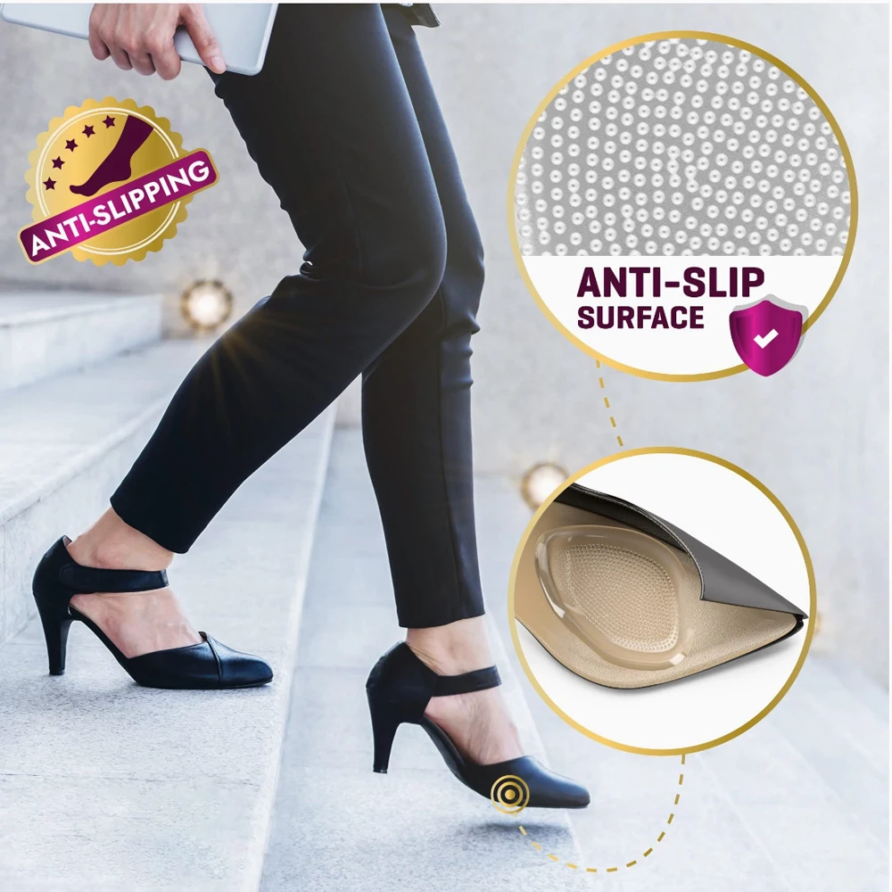 Forefoot Insert Metatarsal Pads for Women Silicone Shoes Insoles for Women High Heels Sandals Non-slip Foot Massage Gel Pads