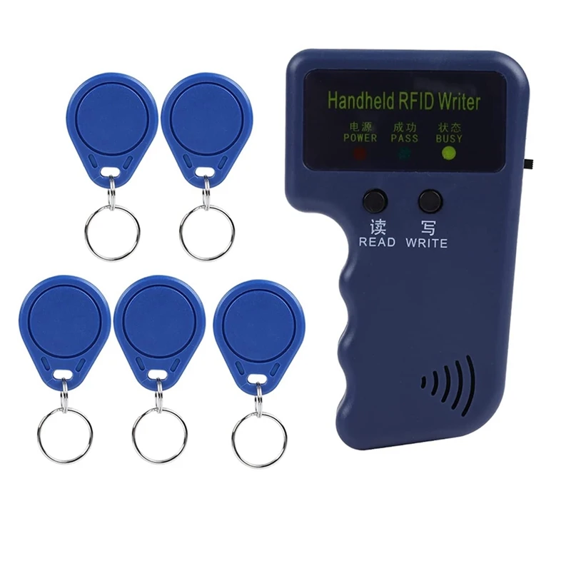 

Handheld 125KHz RFID ID Card Writer Reader for Access Control with 5 Labels Supports EM4100/EM410X