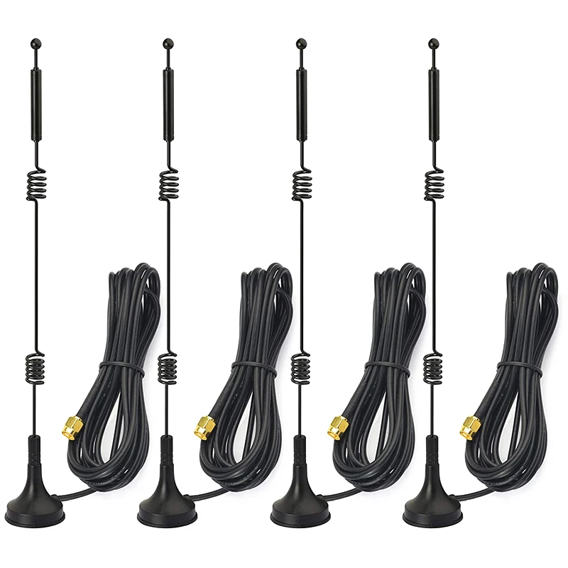 

4Pcs Dual Band WiFi 2.4GHz 5GHz 5.8GHz 9DBi Magnetic Base MIMO RP-SMA Male Antenna 4-Pack for WiFi Router Signal Booster