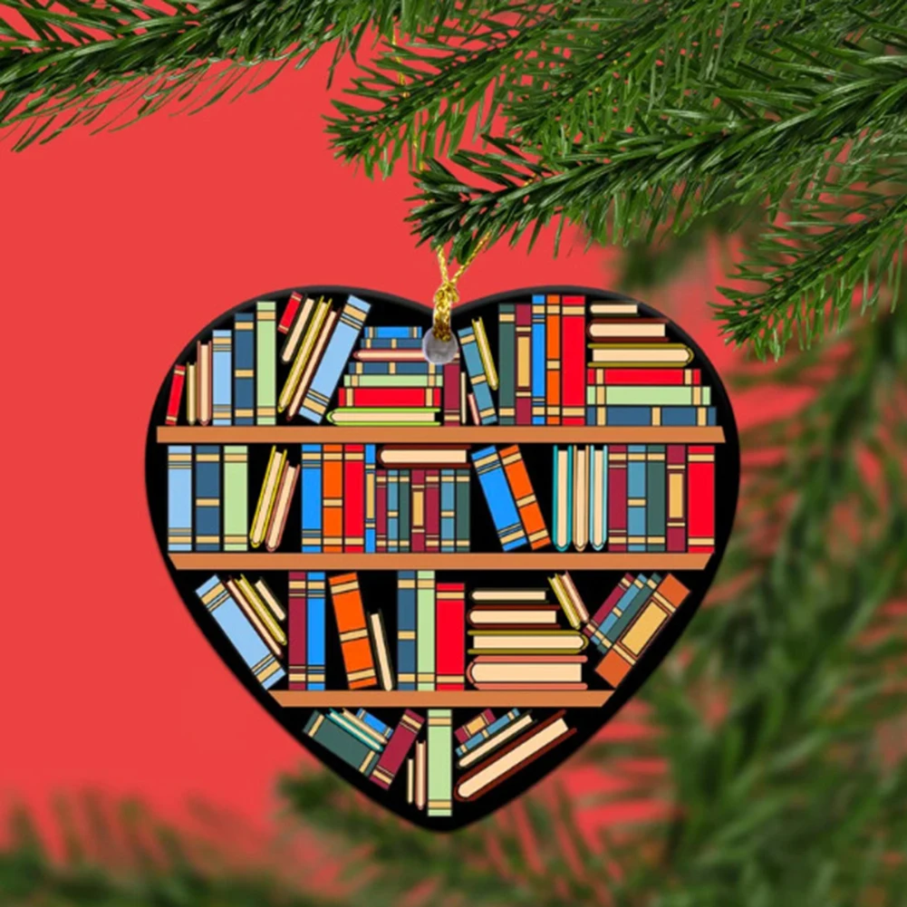 

Украшение для рождественской елки в форме сердца, книжная полка, подвеска для автомобиля