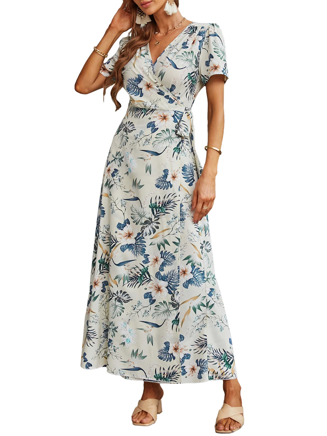 

Lux Wrap Floral Print Dress