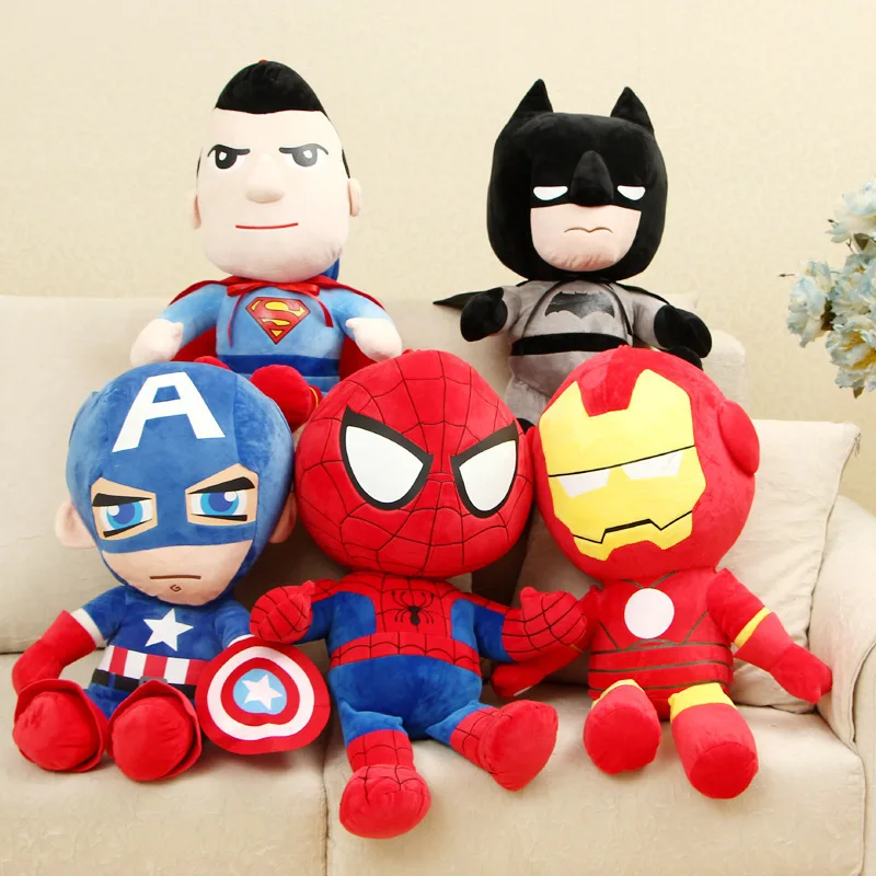 

Детская плюшевая игрушка Marvel фигура Мстителей Hero 26 см, Человек-паук, Капитан Америка, железный человек, Супермен, Бэтмен, Детские фильмы, под...