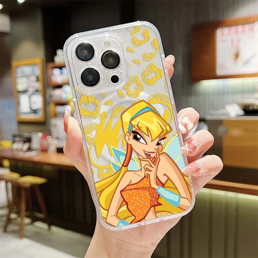 Фото Новый магнитный чехол для телефона W-Winx Clubs для Samsung Galaxy S26 S25 S24 S23 S22 S21 S20 FE Edge Plus Ultra 5G, мягкий прозрачный ТПУ №5