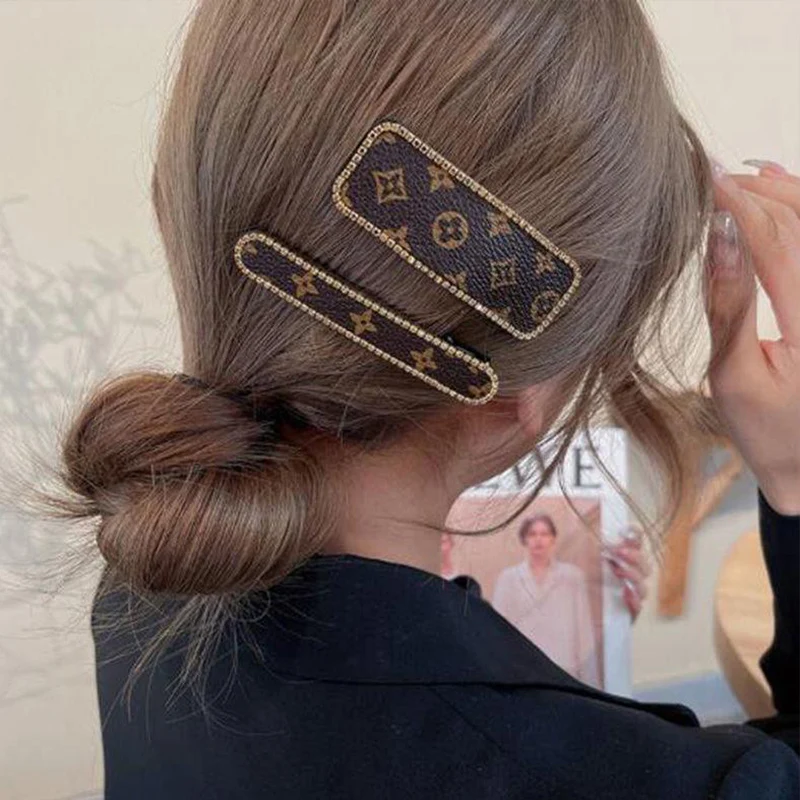 

2 шт., заколки для волос в стиле ретро, с цветочным узором