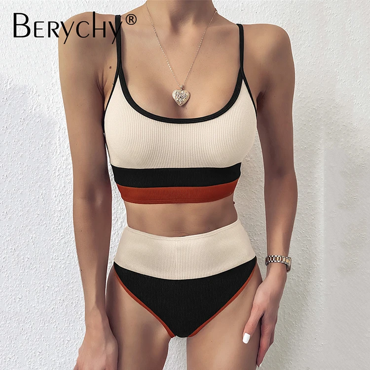 

Patchwork Swimwear For Women 2022 Bathing Set Sport Splicing Maillot De Bain Femme