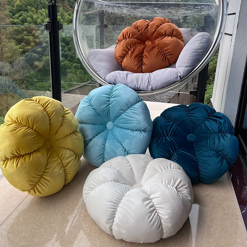 

Velvet Home Decorative Pillows for Sofa Cushions Bed Sitting Chairs Futon Flower Pillow Thickening Filler Floor Cushion Modern