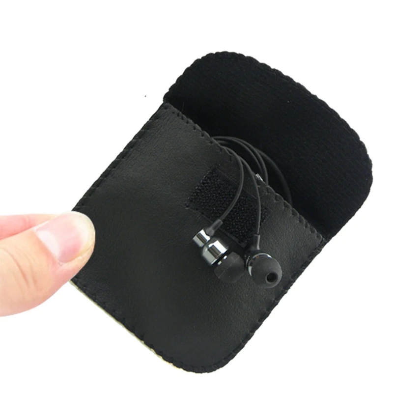 

Multifunctional Headphone Storage Leather Case Flip Storage Bag Organizer Bag Protective Sleeve Pouch Charging Cable
