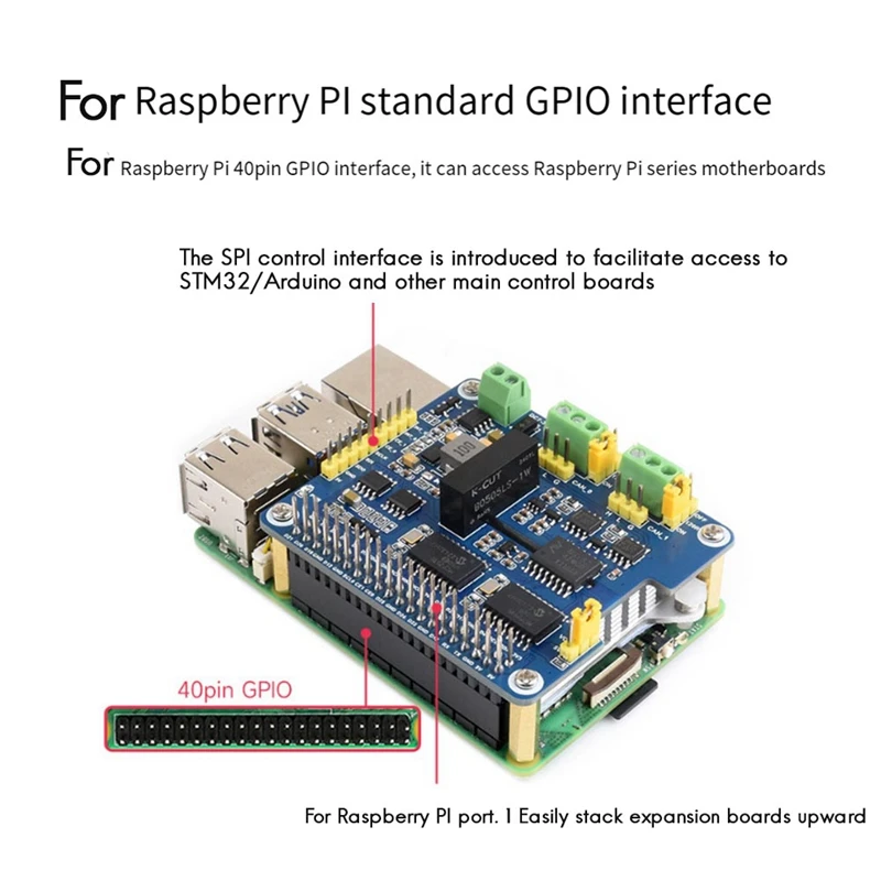 Для Raspberry Pi 2CH изолированная шляпа расширения CAN MCP2515 7-36 В для серии Pi/Jetson Nano