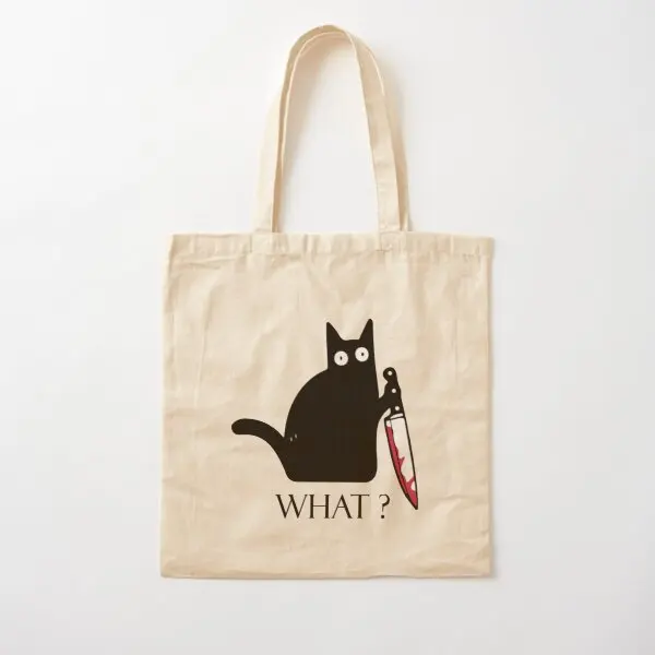 

Black Cat Cute Cat What Cat Crazy Bla Canvas Bag Shoulder Bag Ladies Reusable Shopper Foldable Grocery Fashion Travel Designer