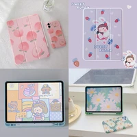 girl painting case for ipad 10 2 2019 cover for 5th 6th ipad 9 7 2018 air2 air3 10 5 air pro mini 5 pen slot for pro 11 2020