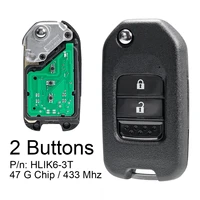 433mhz 2buttons car remote key with electronic 47 g chip hlik6 3t type g key blade auto key housing for honda crv honda