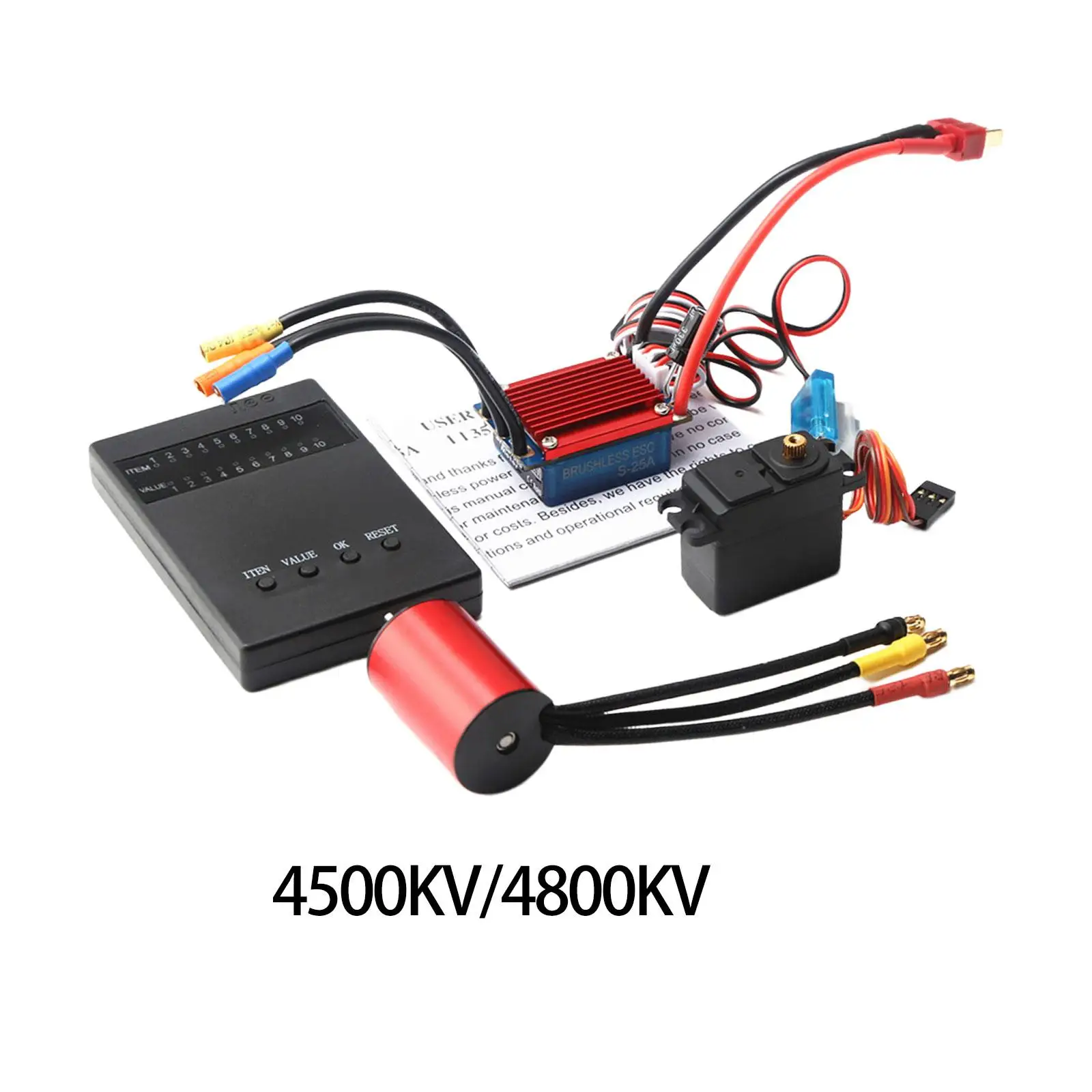 

2435 4500kv Brushless Motor Combo Set 25A ESC Programming Card for 1/18 1/16 RC Car Vehicles Model Crawler Replacement Parts