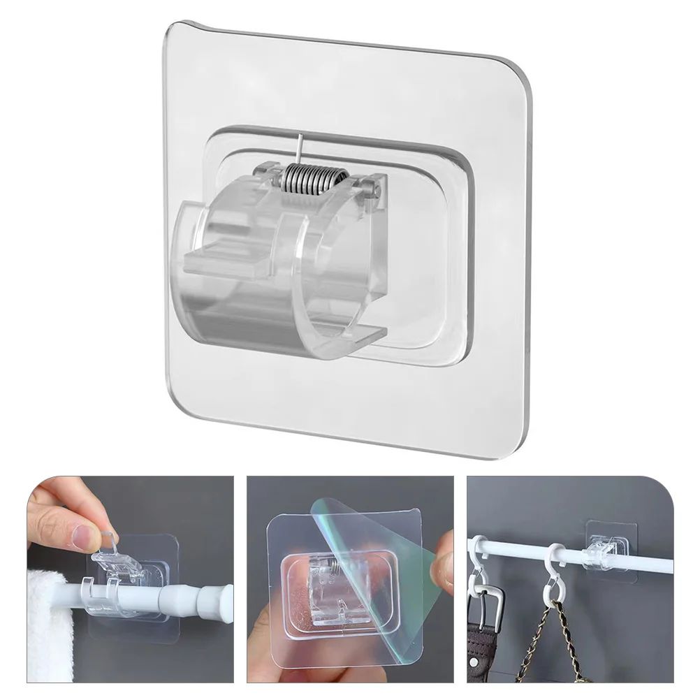 

6pcs Curtain Rod Brackets Adhesive Curtain Rod Holders Curtain Rod Brackets