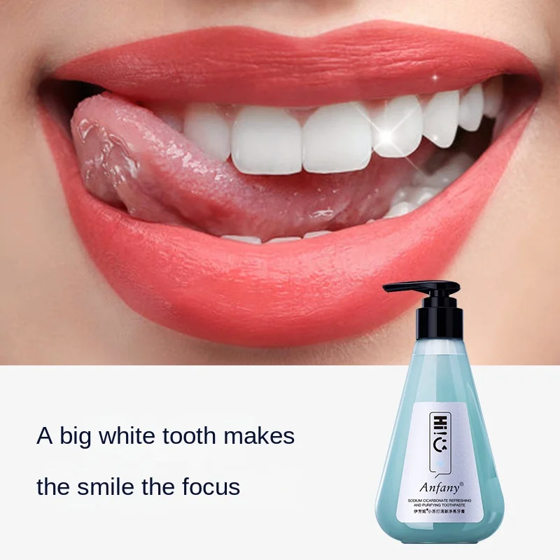 

Anfany Baking Soda Toothpaste Fresh Breath Remove Stains Remove Yellow Tartar Whiten Teeth Press Toothpaste1pcs teeth whitening