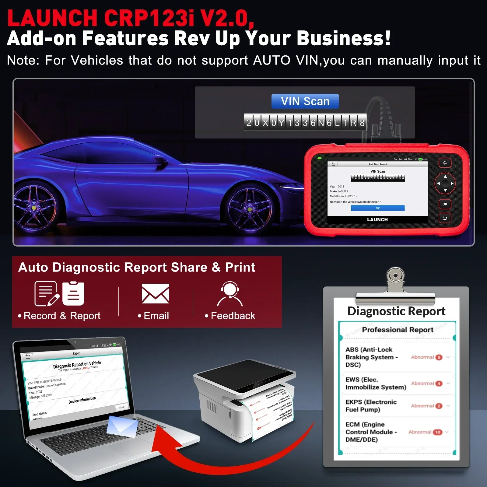 2024 Новый сканер OBD2 LAUNCH X431 CRP123i V2.0 Автомобильные диагностические инструменты ABS SRS