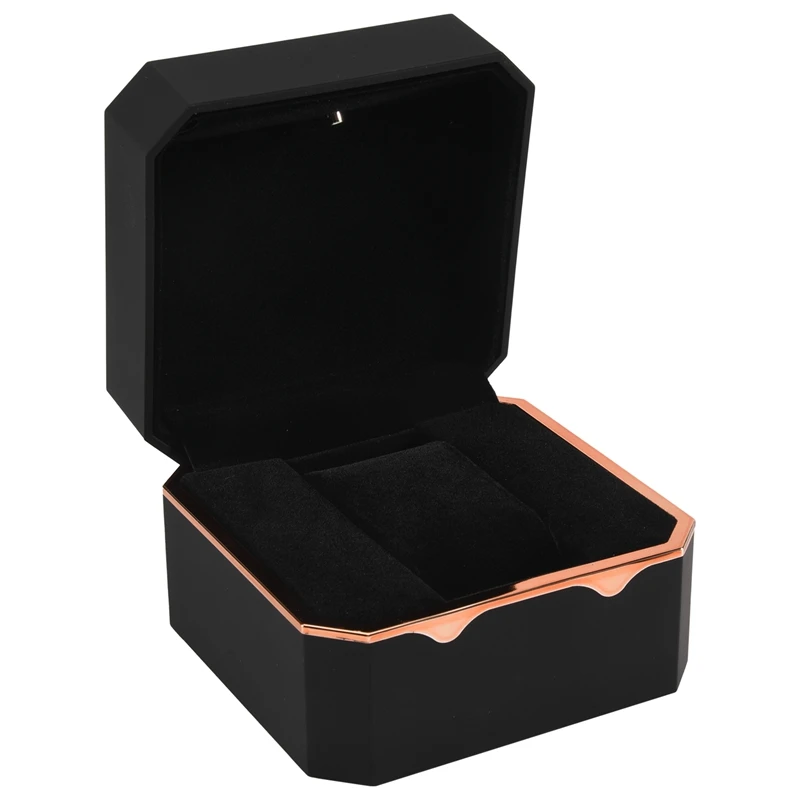 

Watch Box With Octagonal Gold Edge With Light, Paint Watch Storage Box, Watch Box, Watch Box