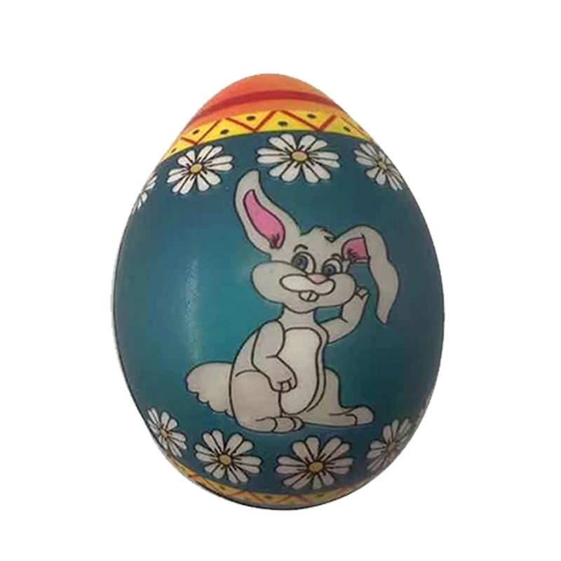 2.5In Hand Toy Squeeze Eggs Sensory Fidget Novelty Gag for ADD OCD Stress Release Painted Easter Photostudio Props |