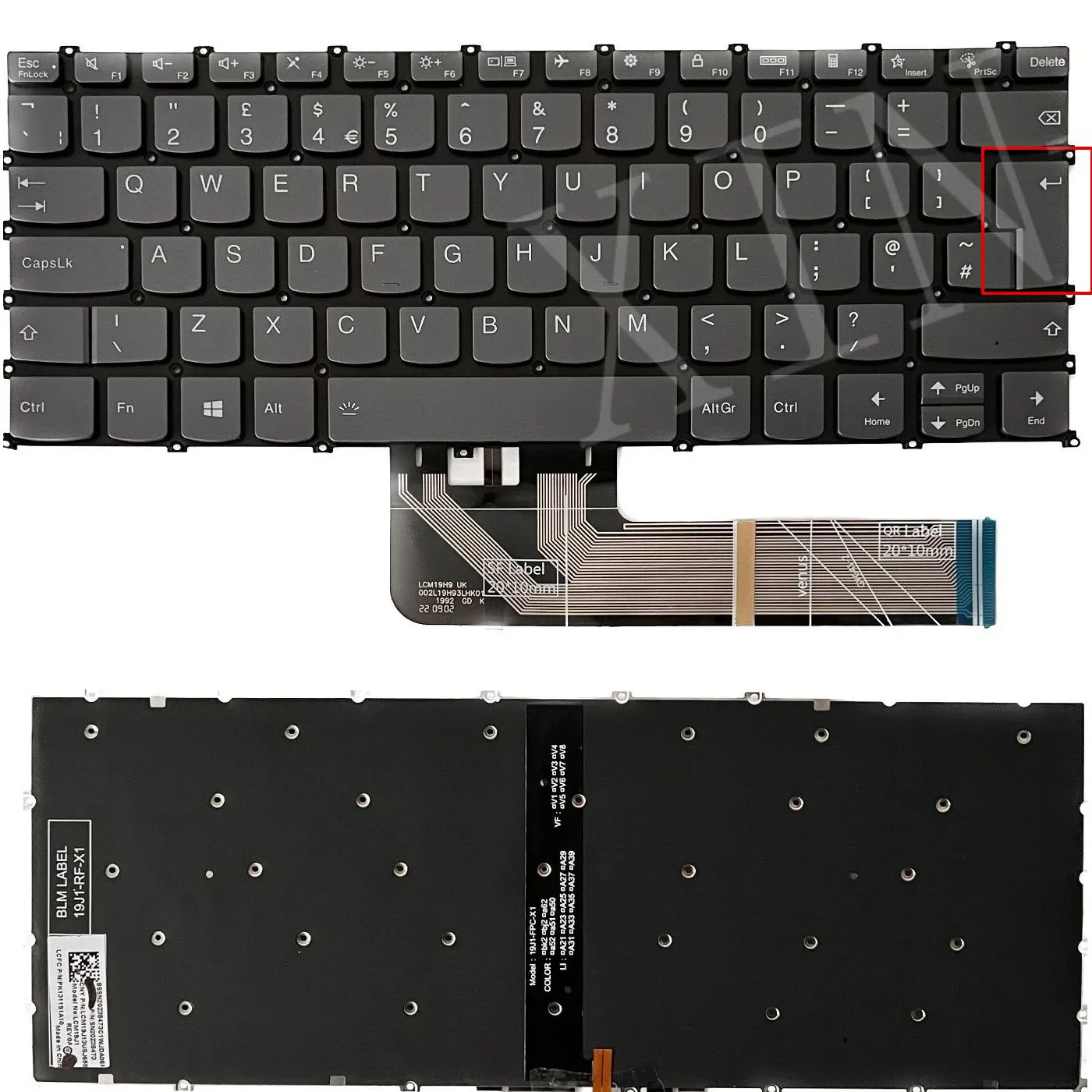 Клавиатура с подсветкой в Великобритании для Lenovo IdeaPad Flex 5-14are05 5-14iil05 5-14itl05 5-14alc05