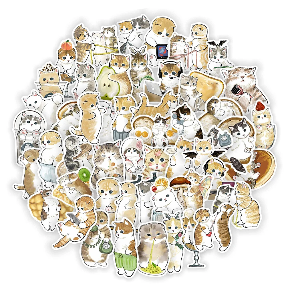 

10/30/50pcs Kawaii Cat Cartoon Sticker Cute Decals for Kids Toys Scrapbook Laptop Stationary Guitar Suitcase Children's Stickers