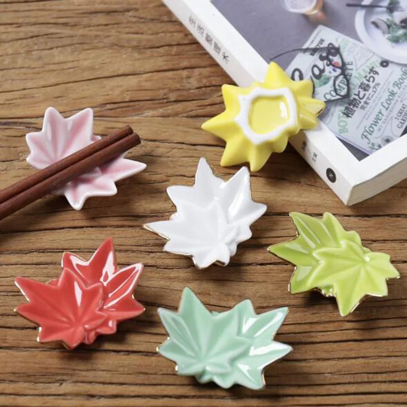 

6 шт./набор, керамические Столовые приборы в виде кленовых листьев