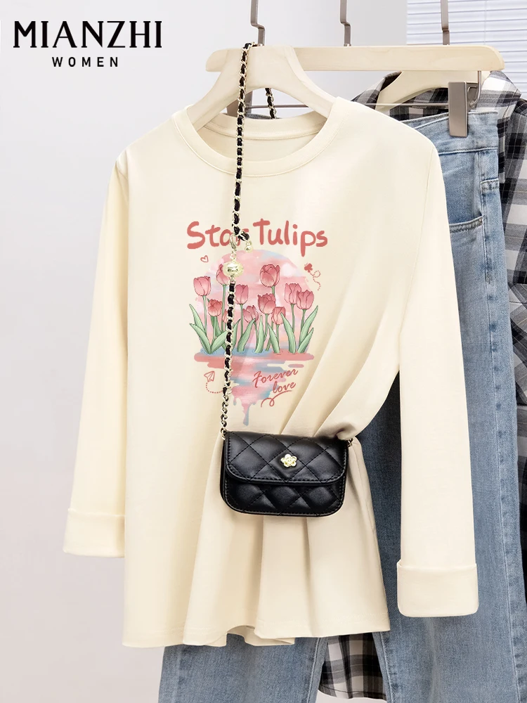 Senma up Cotton to Long sleeves Shirt Women Autumn 2024 New Stacked Inner wear Top Plus size Bottoming |