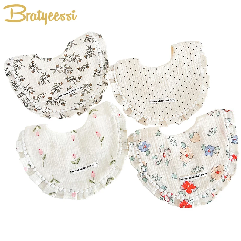 

2Pcs Baby Bibs Burp Cloth Muslin Cartoon Newborn Saliva Towels Korean 4 Layers Kids Accessories Toddler Scarfs Infant Stuff