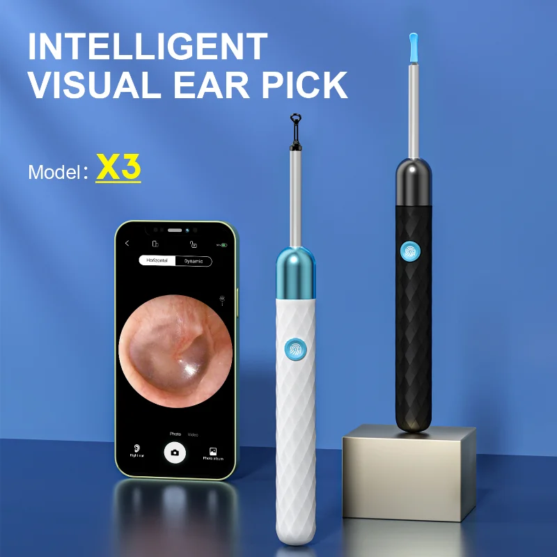 

2022 X3 Smart Visual Figte Ear Sticks Otoscope 500W Endoscope Wax Removal Tool Earpick Mini Camera Health Care Cleaner