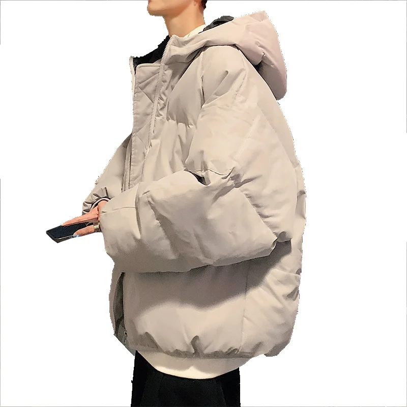 Winter Jacket Men Warm Fashion Casual Thicken Hooded Jacket Men Streetwear Korean Loose Thick Short Coat Mens Parker M-5XL