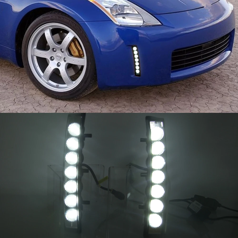 Дневные ходовые огни для Nissan 350Z 2 шт. 2003 2004 2005 2006 2007 2008 2009 светодиодные дневные