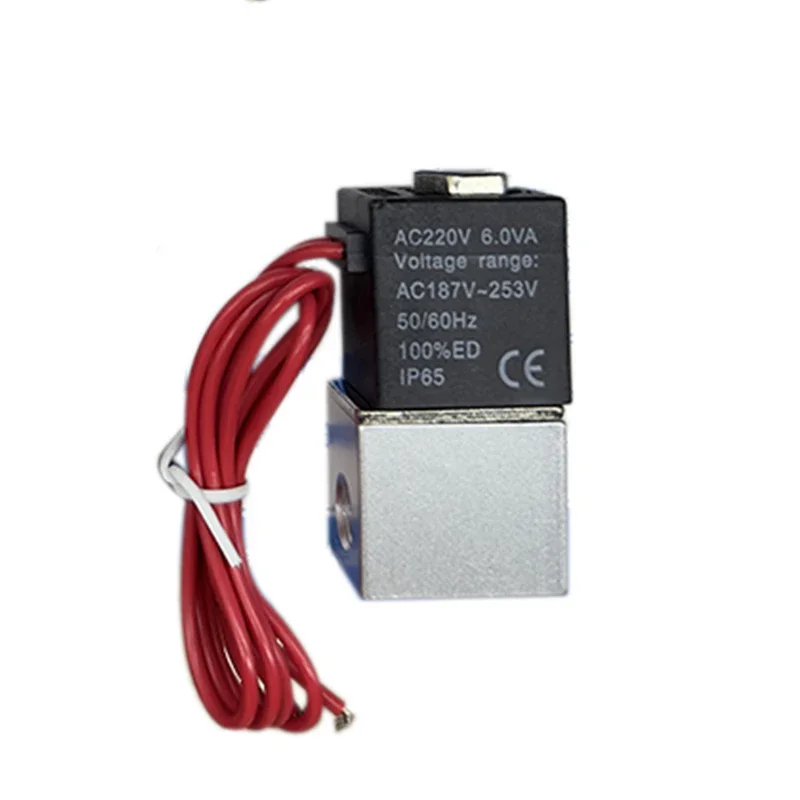 

12 В, 24 В, 220 В, пневматический электрический электромагнитный клапан, 2 положения, 2 порта, нормально закрытый воздушный магнитный клапан, 6 мм, 8 мм, соединение шланга