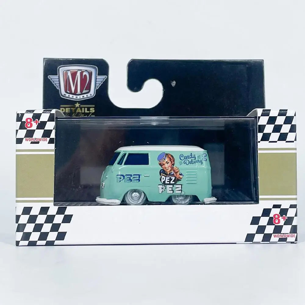 Машина M2 1/64 1960 фургон доставки HS41 Baby Blue из литого сплава Модель автомобиля