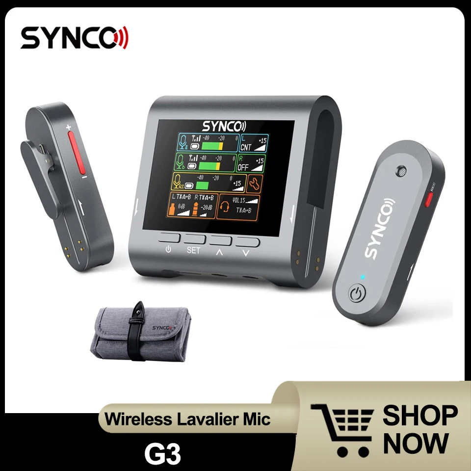 

Synco G3 Wireless Lavalier Microphone for DSLR Camera Live Interview Smartphone Recording Streaming Vlogging Video Mic