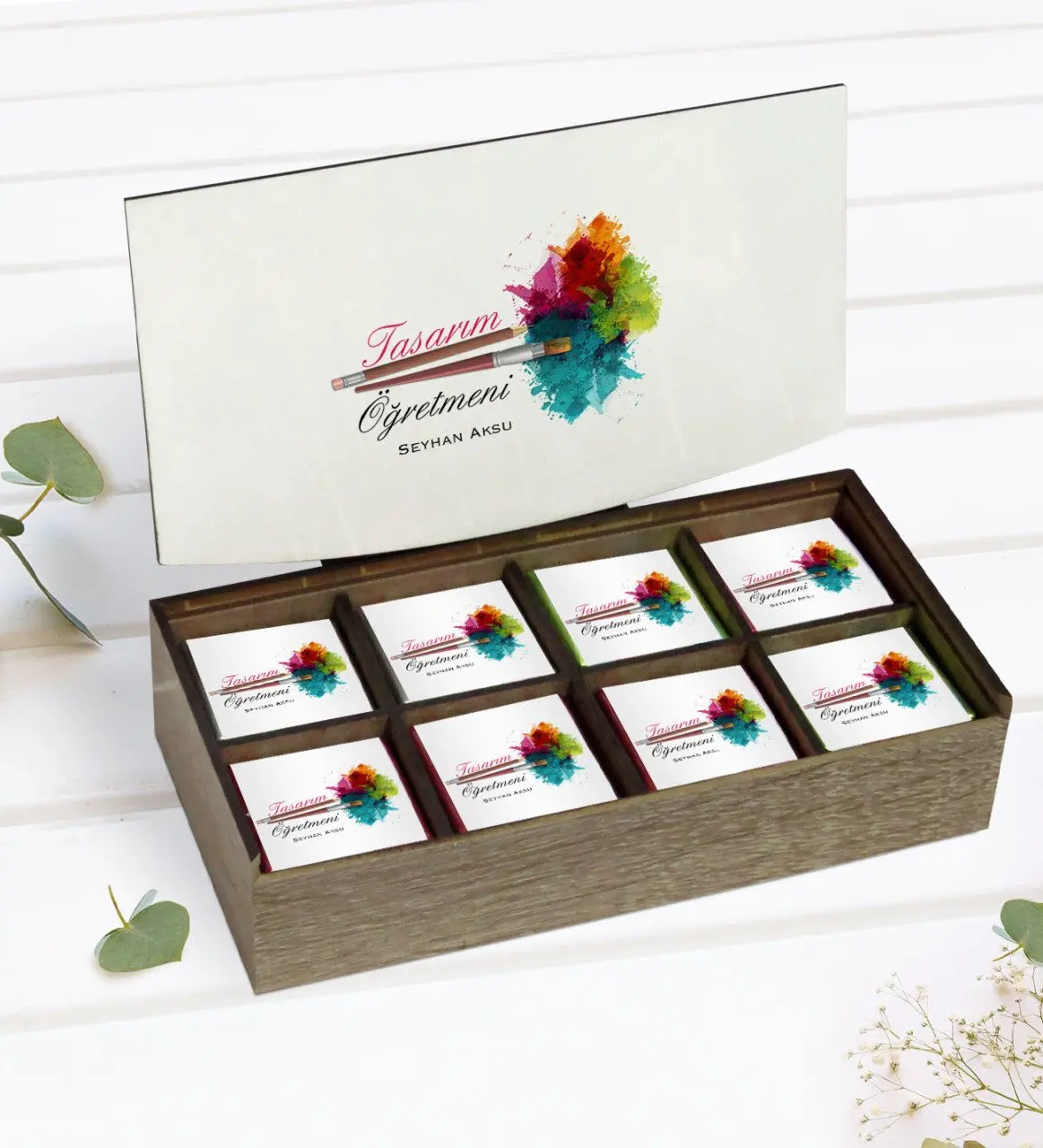 

Персонализированный дизайн на заказ, дизайн учителя в деревянной коробке, 24 дюйма, люмен, если вы хотите получить шоколадный подарок