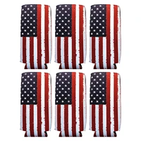 american flag slim can sleeves 12oz beer soda cover coolies 6pcs sublimation sleeves for weddings bachelorette parties yard