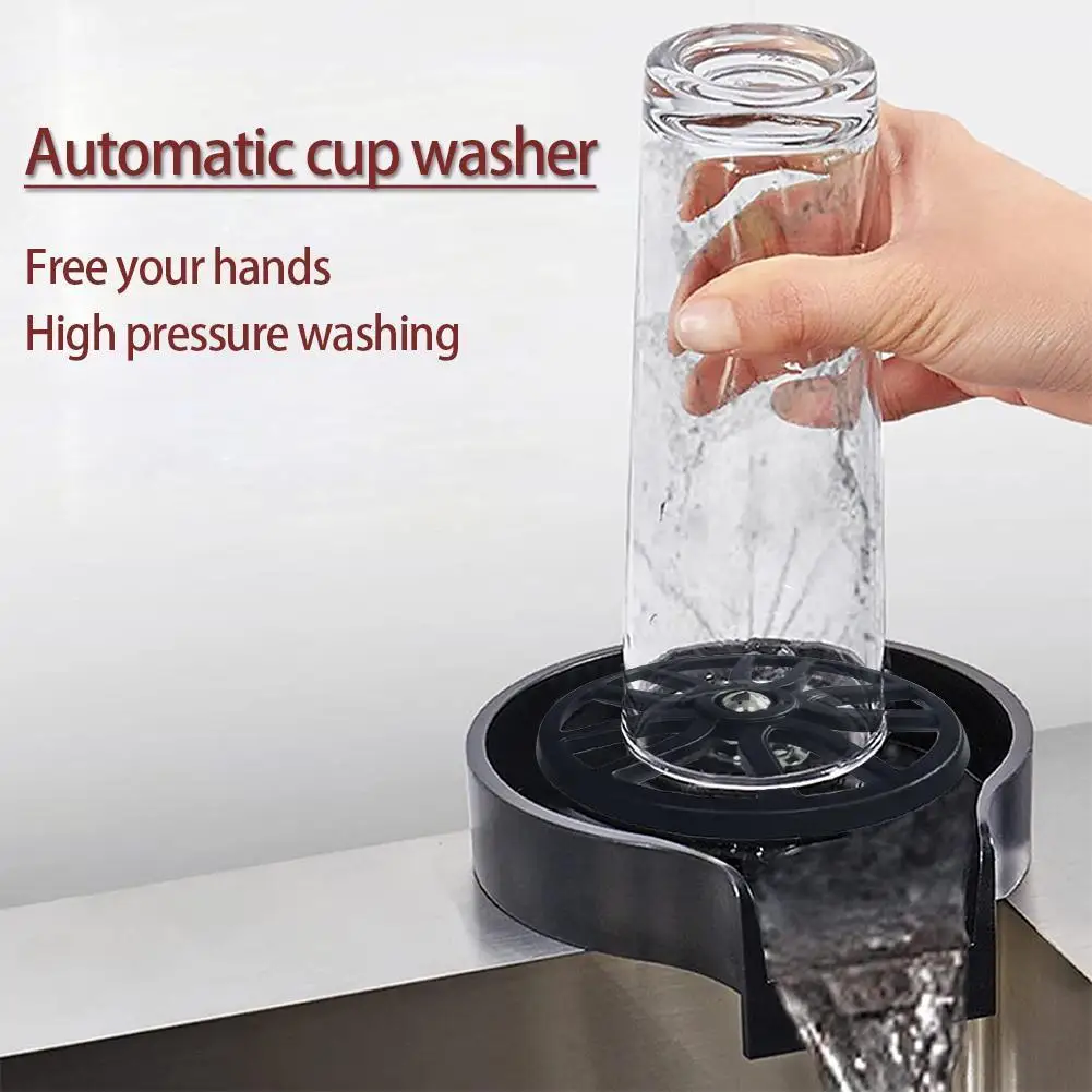 

Automatic Cup Washer Sink Bar Glass Rinser Coffee Pitcher Wash Cup Tool Kitchen Sink Accessories Faucet Glass Rinser For Kitchen