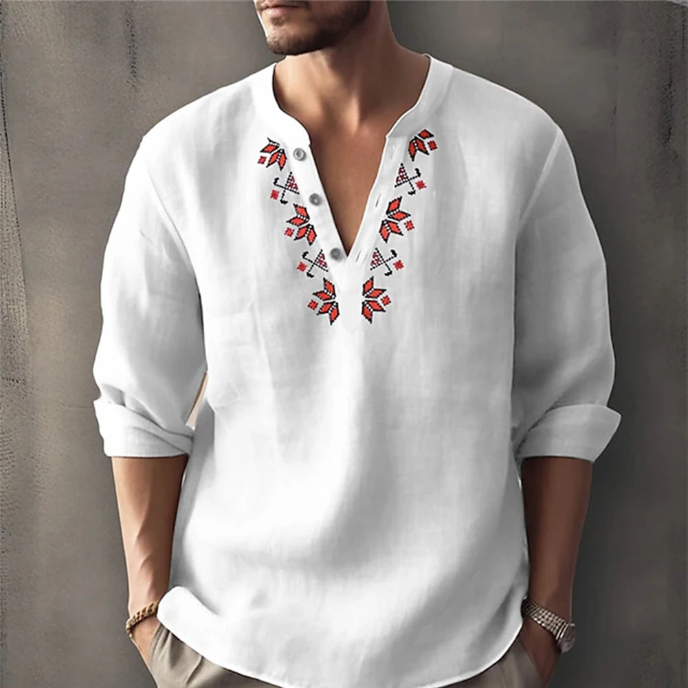 

Blouse Man Shirt Men Cardigan Casual Henley Long Sleeve Loose Men's New Mens Regular-Fit Shirt Solid Thin Shirt