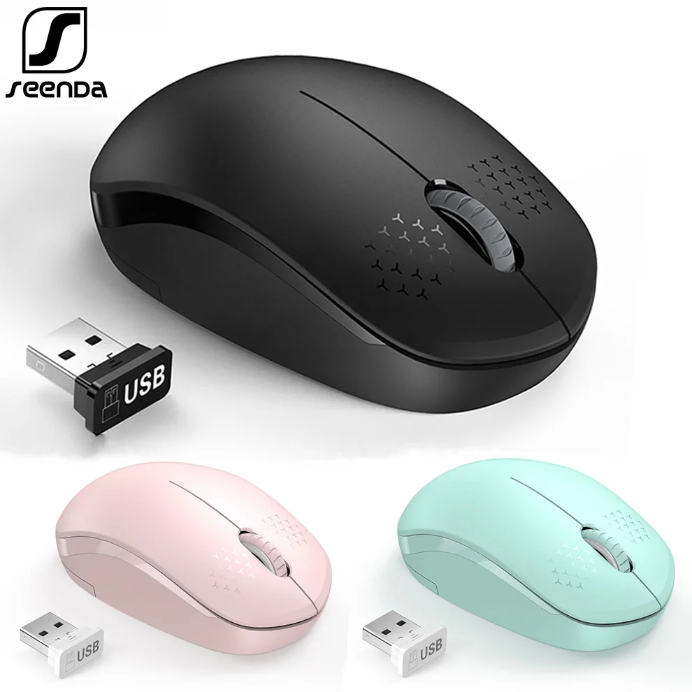 SeenDa 2.4G Wireless Mouse USB Silent Buttons Ergonomic Mute Mice for Computer Laptop Mouse for Desktop Notebook PC Mause