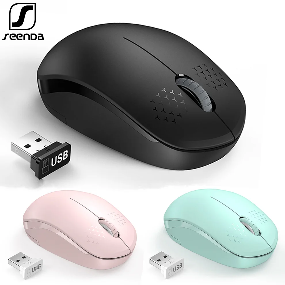 

SeenDa 2.4G Wireless Mouse USB Silent Buttons Ergonomic Mute Mice for Computer Laptop Mouse for Desktop Notebook PC Mause