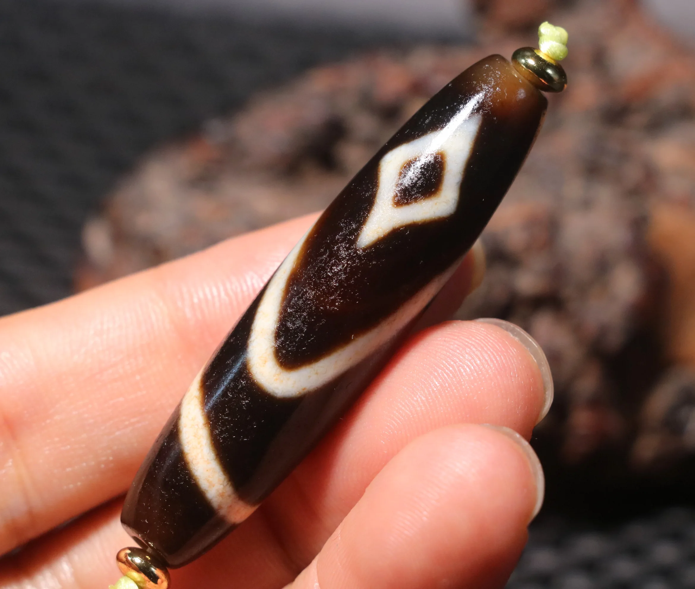 Уникальный узор волшебный тибетский старый агат гора 2 подвеска из бисера дзи с