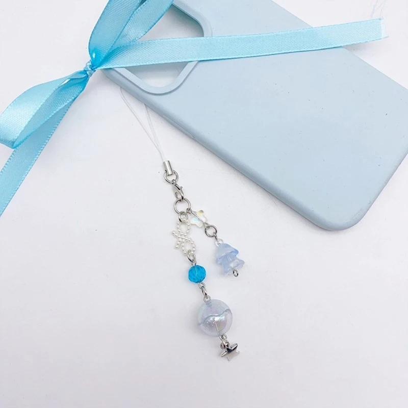 Цепочка для телефона в виде медузы подвесной брелок с цветком акриловый ремешок