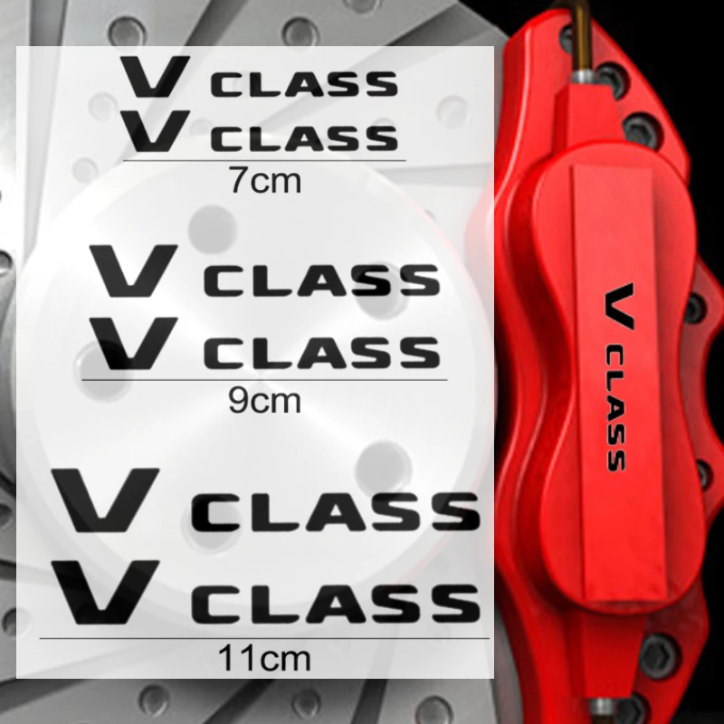 6 шт., термостойкие наклейки на тормозной суппорт для Mercedes Benz V Class V260 V260L