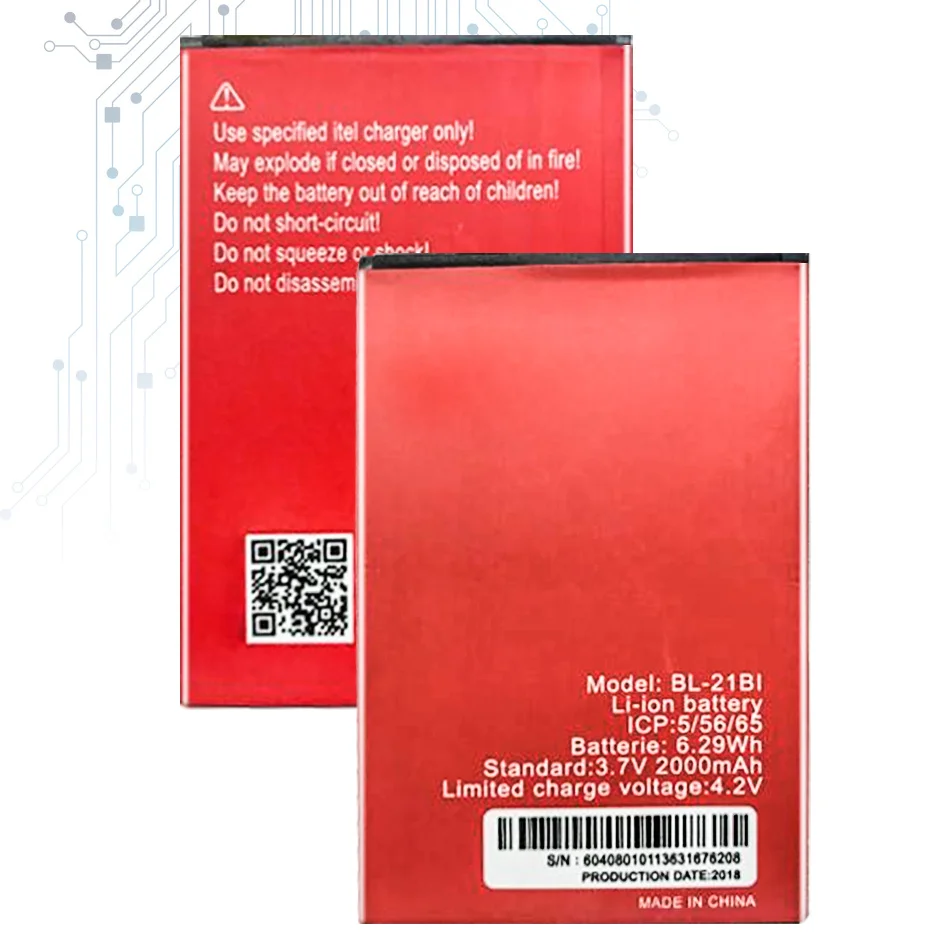 

Replacement Battery For ITEL BL-21BI BL-20HI BL-24EI BL-25BI Mobile Phone