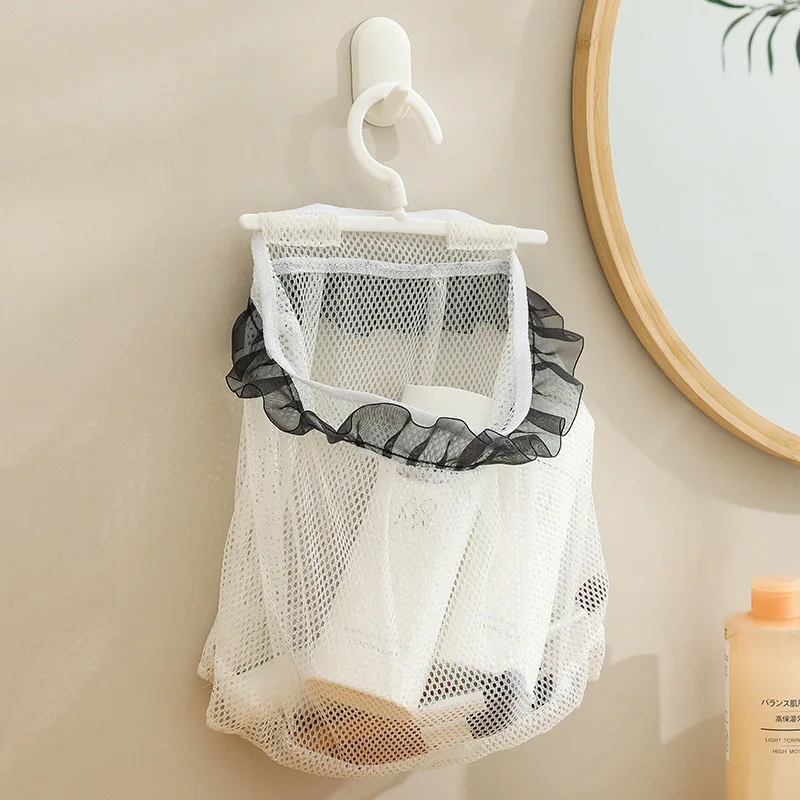

Hangable multi-functional storage mesh bag breathable woven basket kitchen fruit vegetable storage bathroom clothing storage bag
