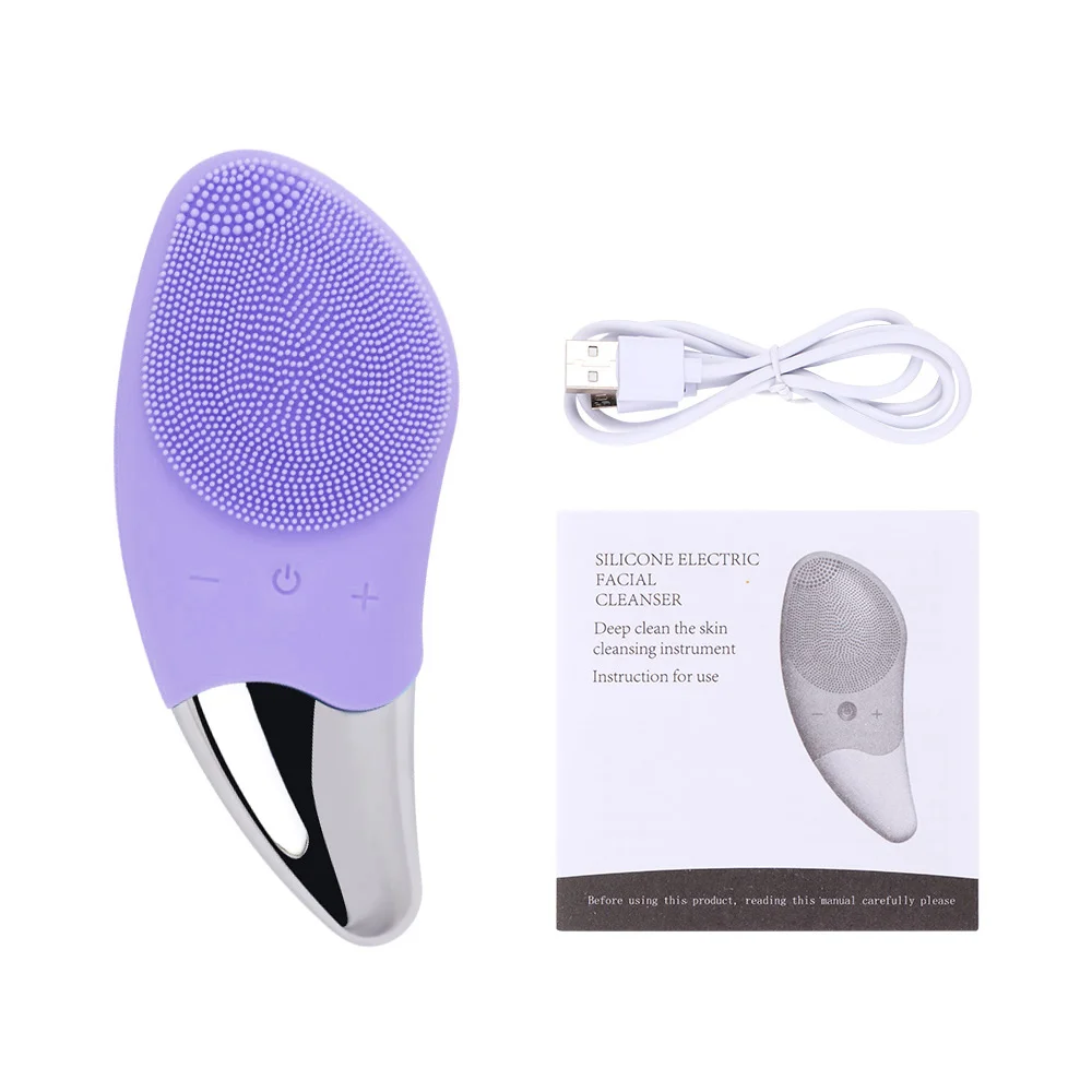 

Silicone Sonic Face Cleaner Mini Electric Facial Cleansing Brush Deep Pore Cleaning Skin Massager Face Cleansing Brush Device