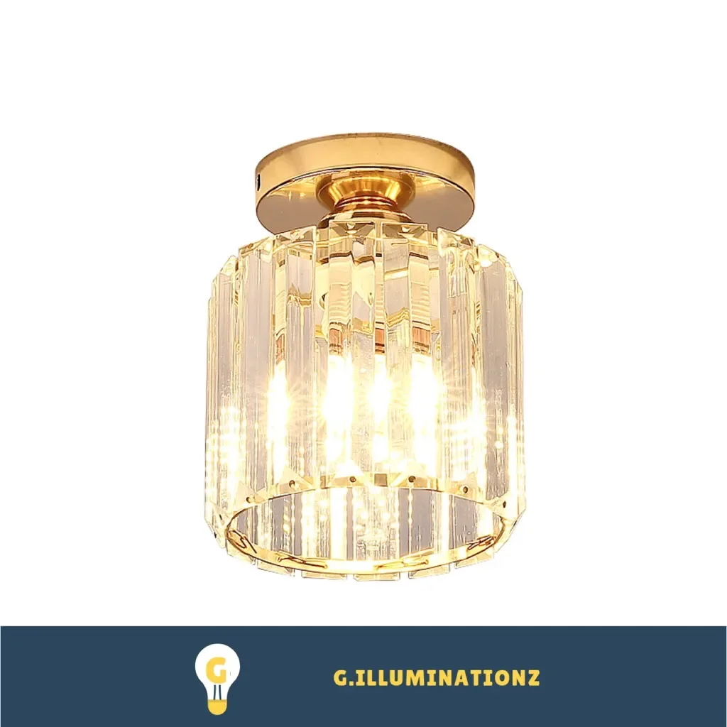 

Modern Gold Crystal Glass Corridor Light / Entrance Lamp Surface Mount Ceiling Light