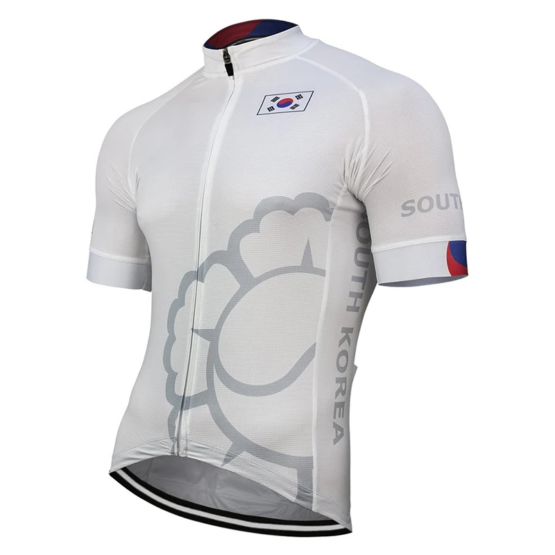 

New Outdoor korea Men Summer Cycling Jersey Bike Road Mountain Race Tops White Bicycle Wear Bike clothes Breathable