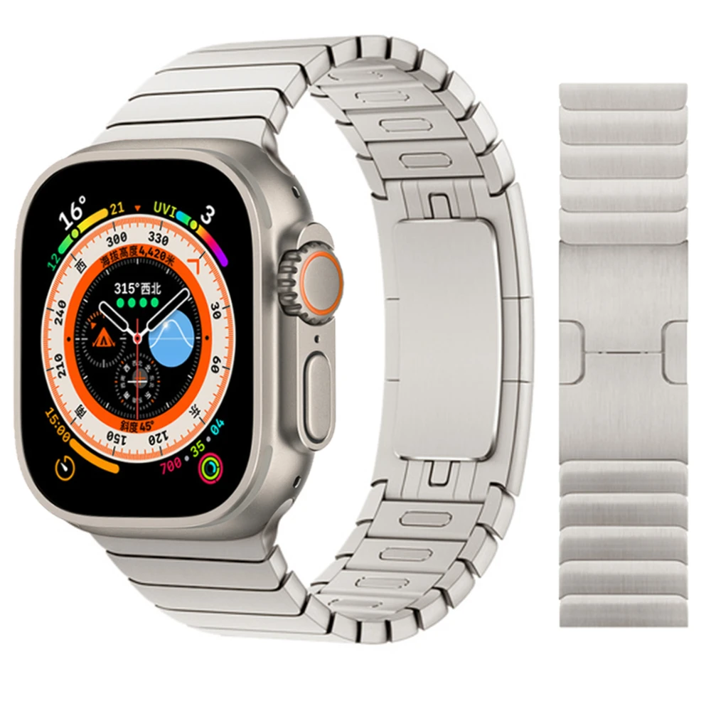 For Apple Watch Ultra 49mm Band 8 7 45mm 41mm Stainless Steel Metal Strap Butterfly Link Bracelet iWatch 6 5 4 3 SE 44mm 40mm